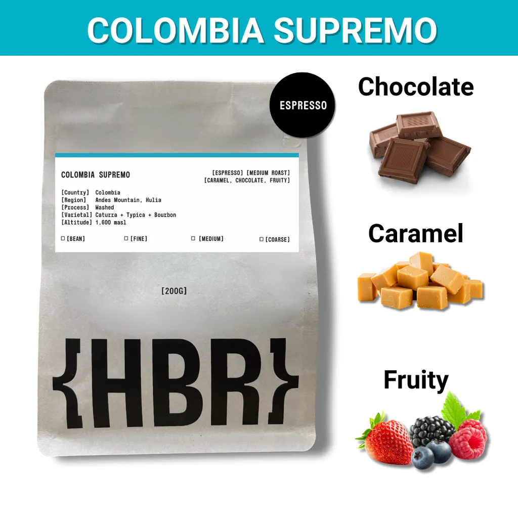Colombia Supremo Coffee Bean | Medium Roast 100% Arabica Whole Bean