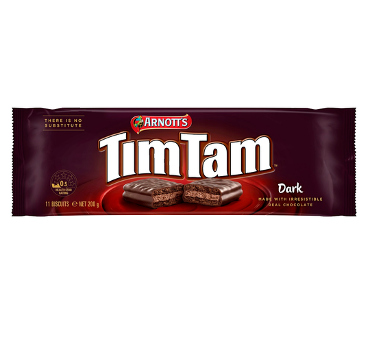 ARNOTT'S TIM TAM DARK CHOCOLATE BISCUITS 200G